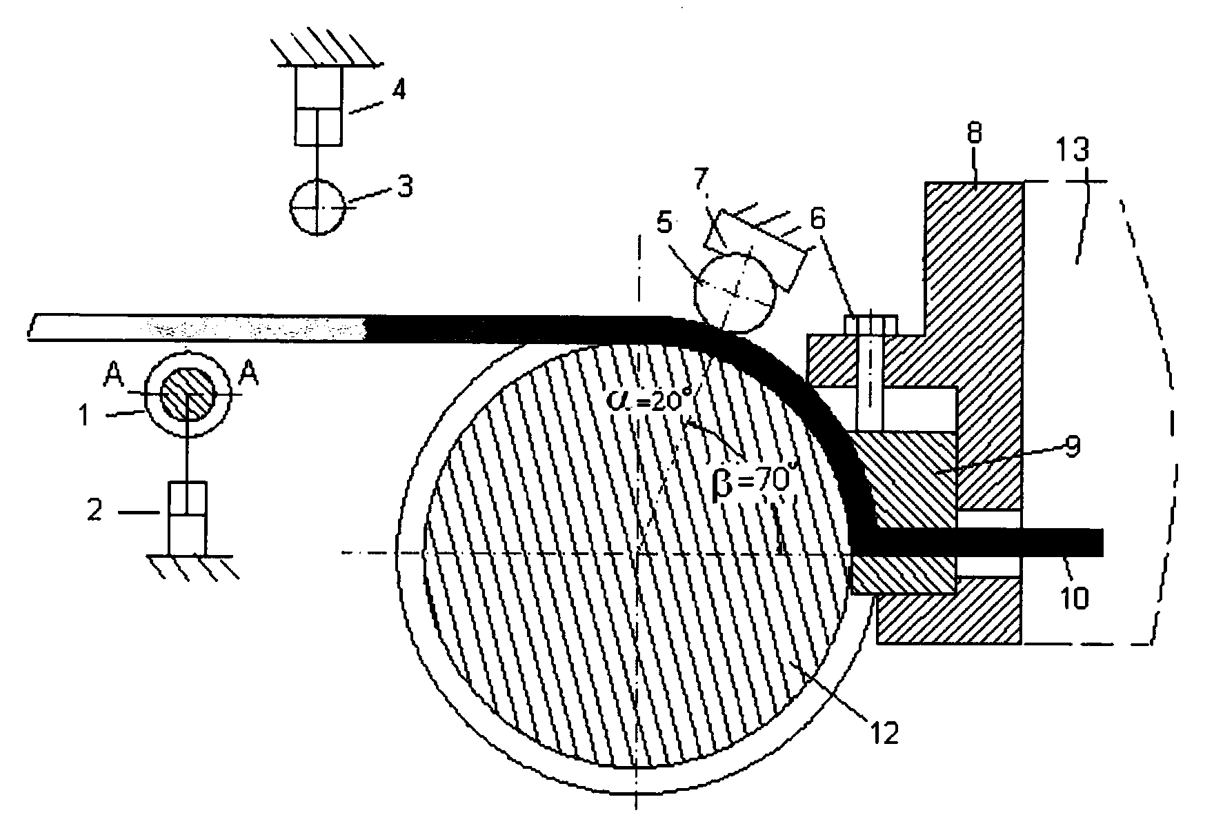 Extrusion device for shortening blank friction flow path