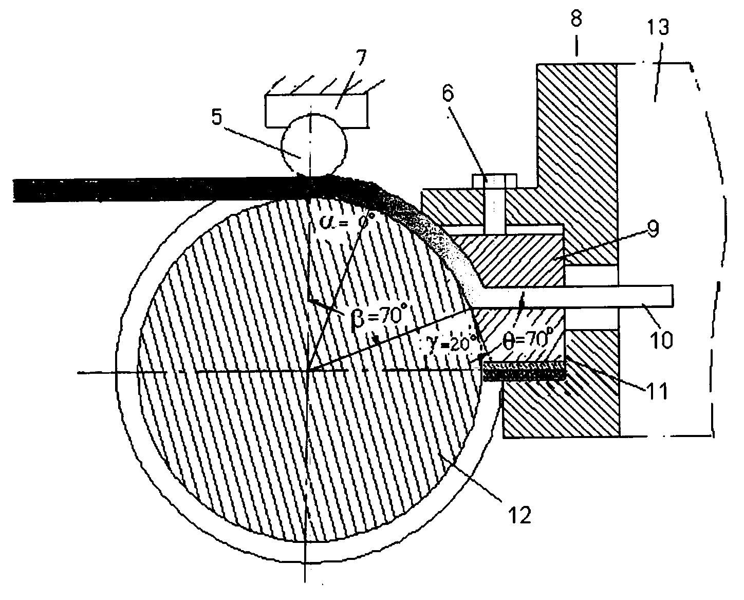 Extrusion device for shortening blank friction flow path