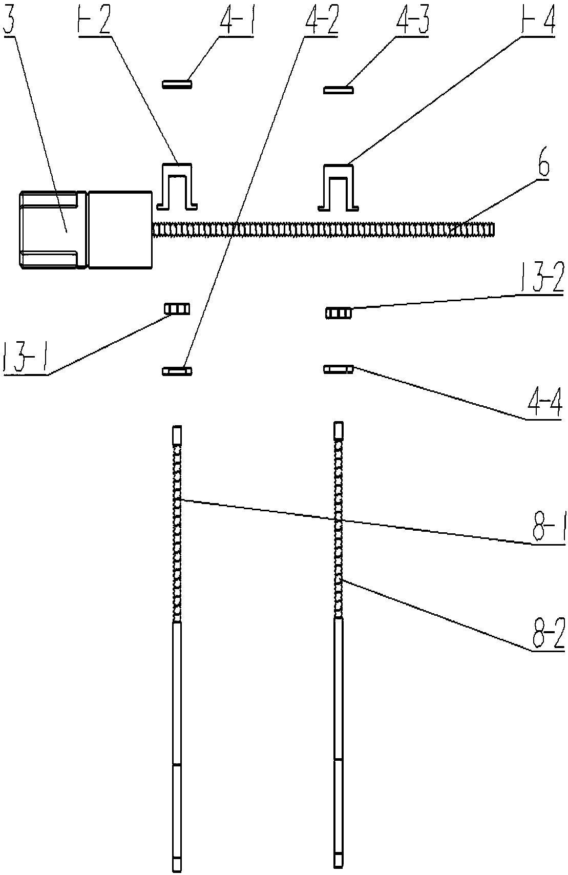 Gear and screw connecting type heavy vehicle rear protective device