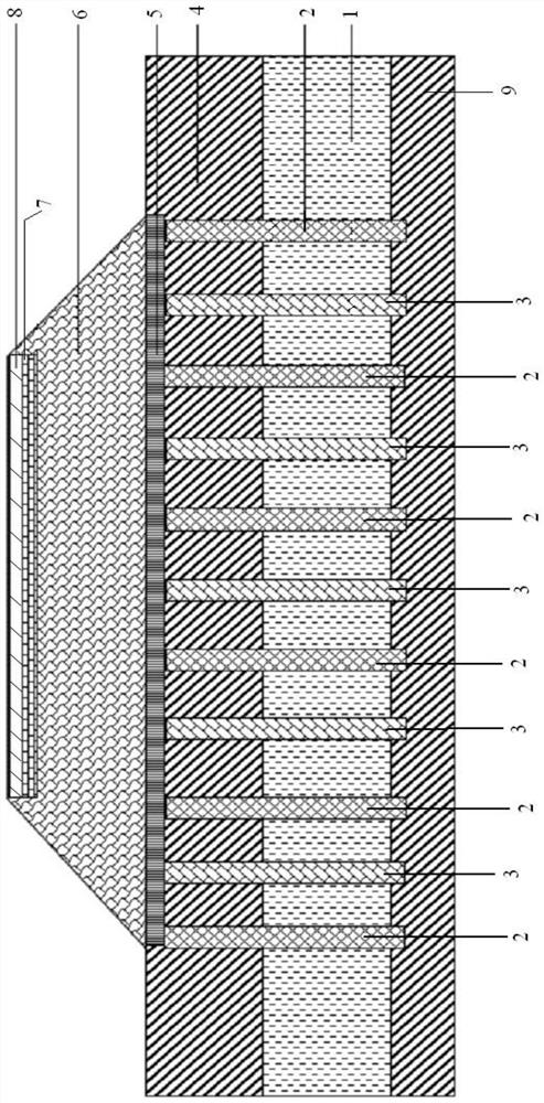 Reinforced hot melt pile/reinforced gravel pile composite roadbed structure in degenerated permafrost region