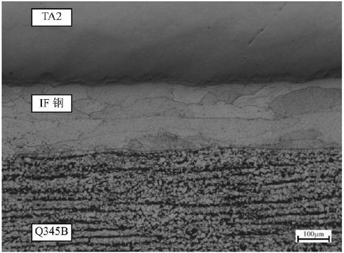 Double-sided titanium steel composite plate using IF steel as transition layer, and preparation method thereof