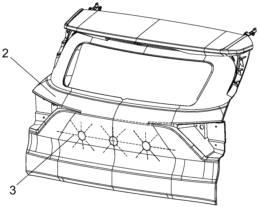 A plastic back door structure