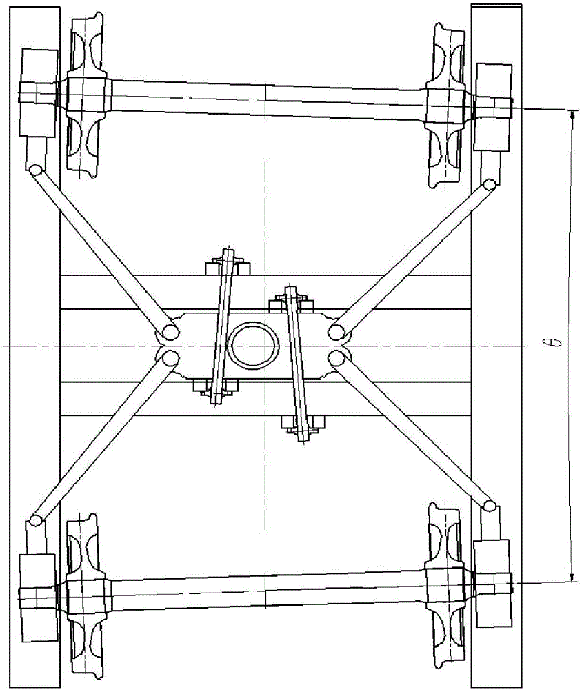 Rail vehicle and forced steering radial bogie thereof