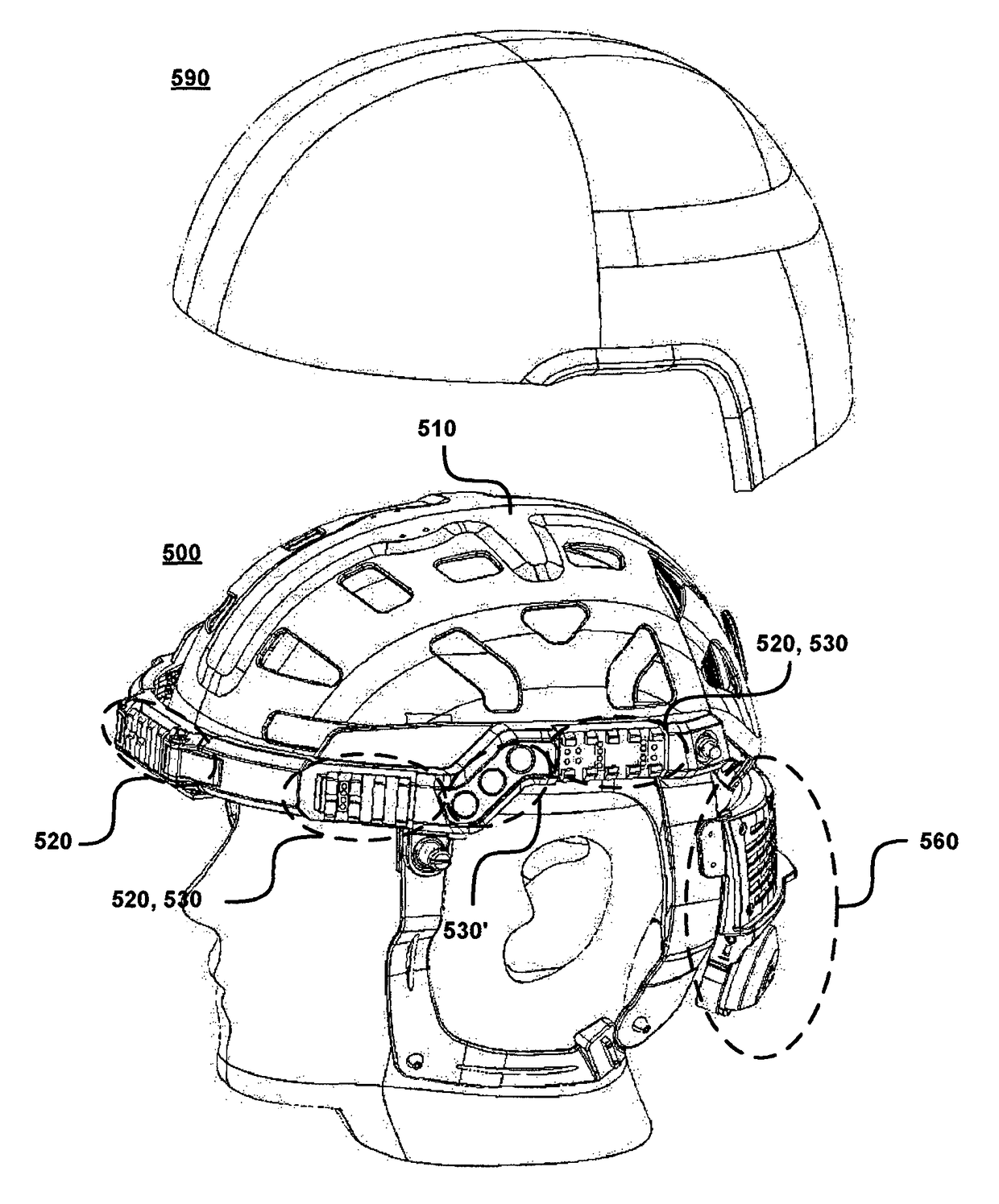 Helmet system with a wearable chassis