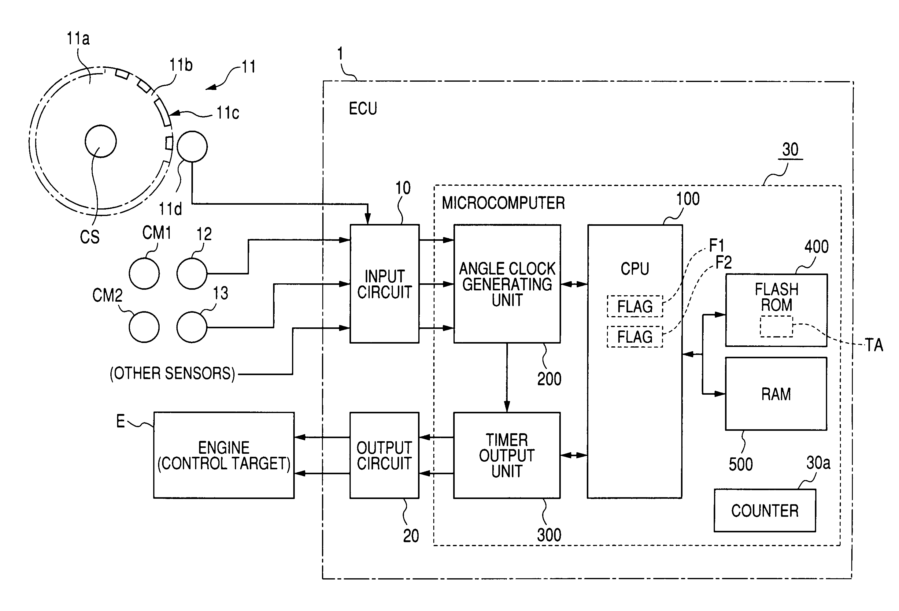 Engine control apparatus using signal with level changing with engine operation