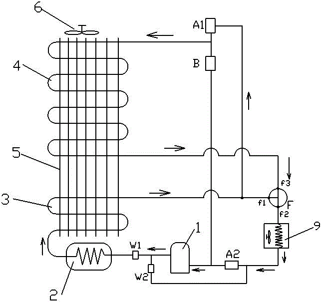 Invariability and variability vertical conduction combined efficient air conditioner water heater