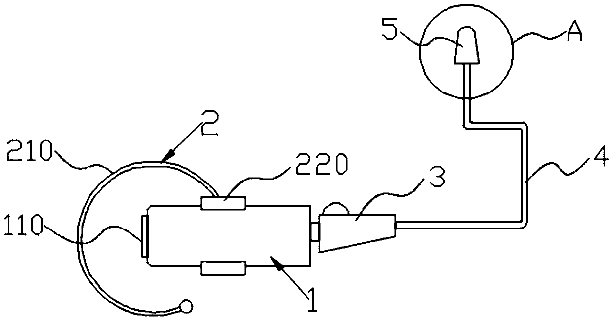 Ear-hook nasal administration device capable of preventing inverse suction and administration method