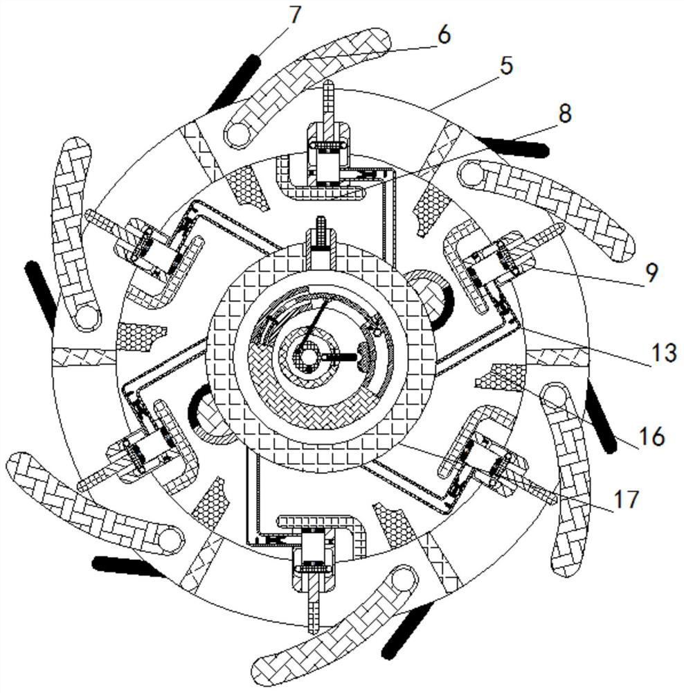 Efficient damping device for preventing damping plate from being damaged due to bottom touch