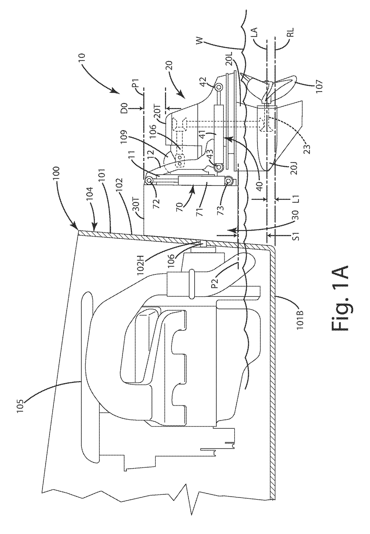 Watercraft adjustable shaft spacing apparatus and related method of operation