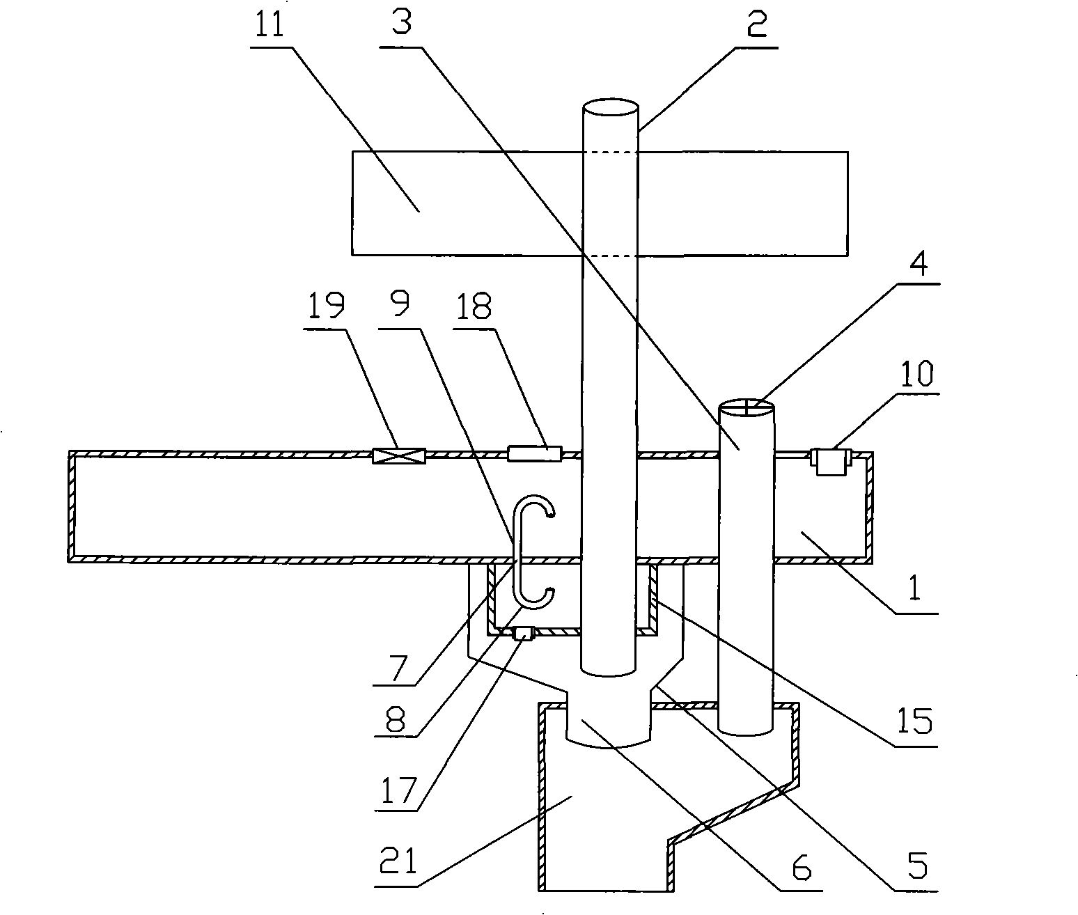 Modularized upper and lower type same-layer water supplying and discharging device