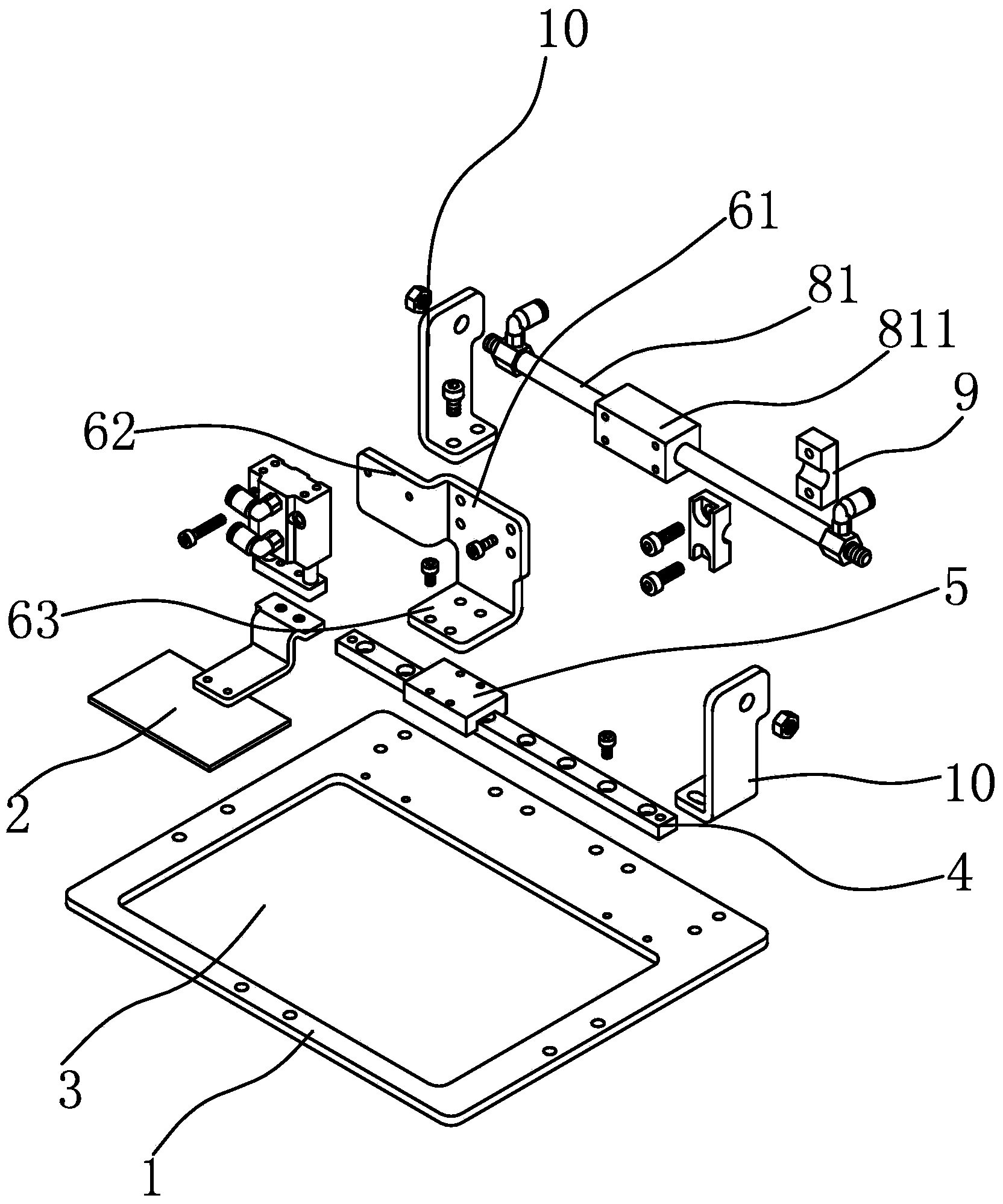 Special side-sliding pressing pin for pattern machine