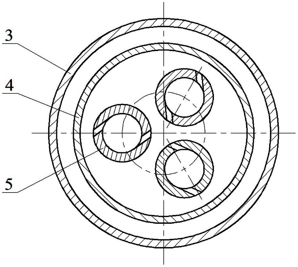 Double-tube two-stage axial flow downhole degassing device