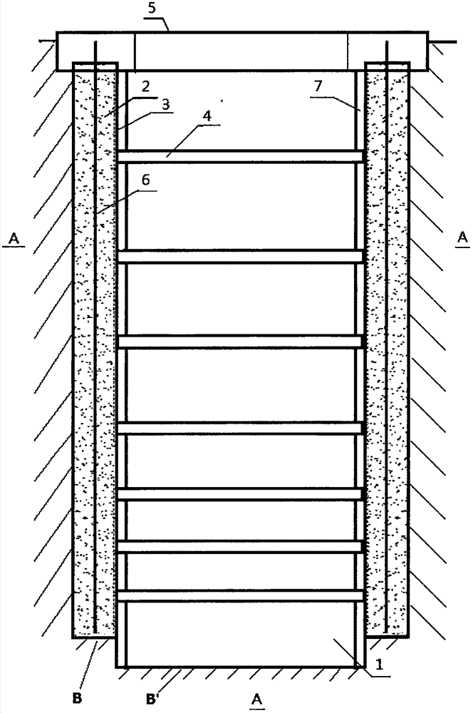 Deep foundation pit underground garage and construction method thereof