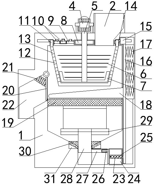 Multidirectional crushing type kitchen garbage treatment device for recycling wastewater