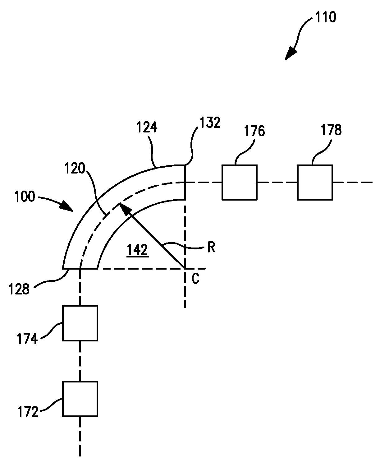 Curved ion guide with varying ion deflecting field and related methods