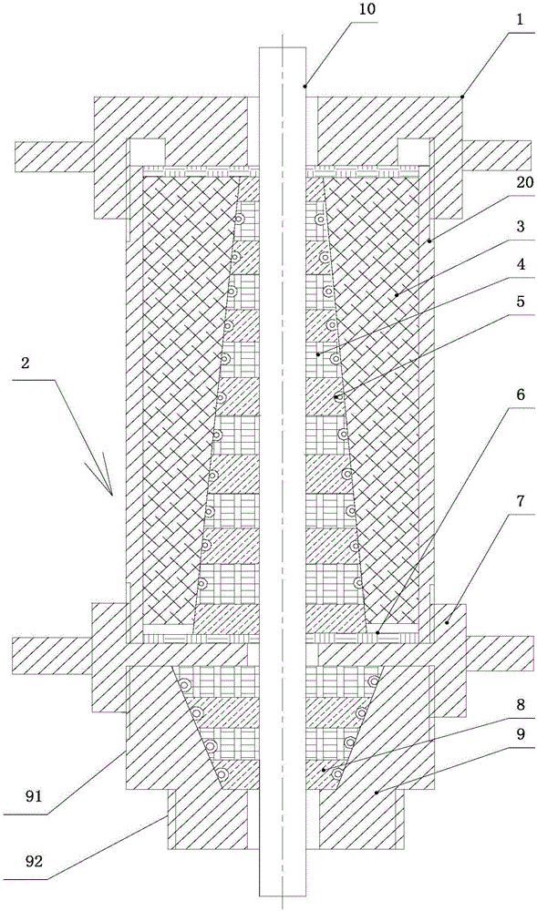 Automatic compensation type gapless well mouth sealing device