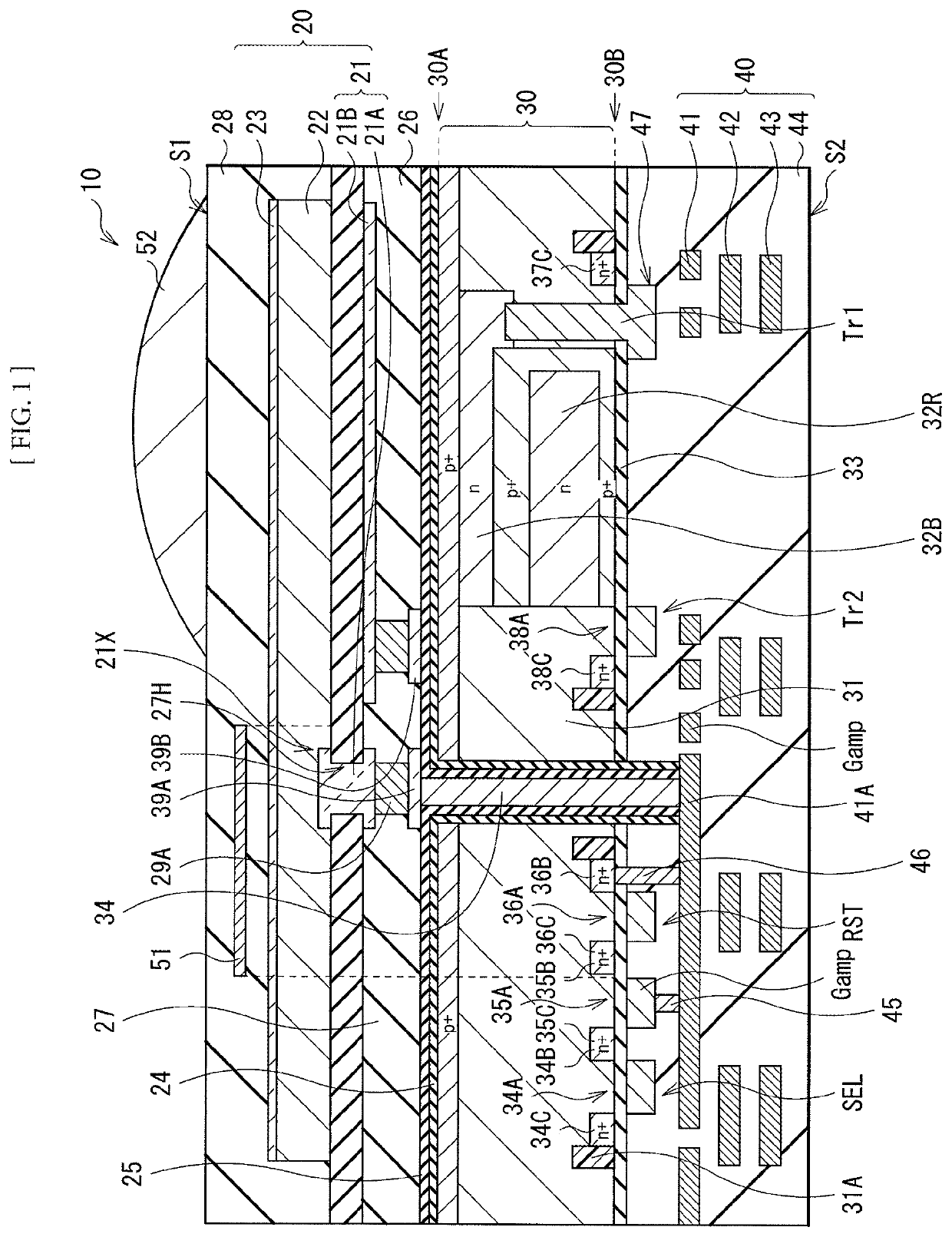 Solid-state imaging element and solid-state imaging apparatus having a photoelectric conversion layer and a pair of electrodes