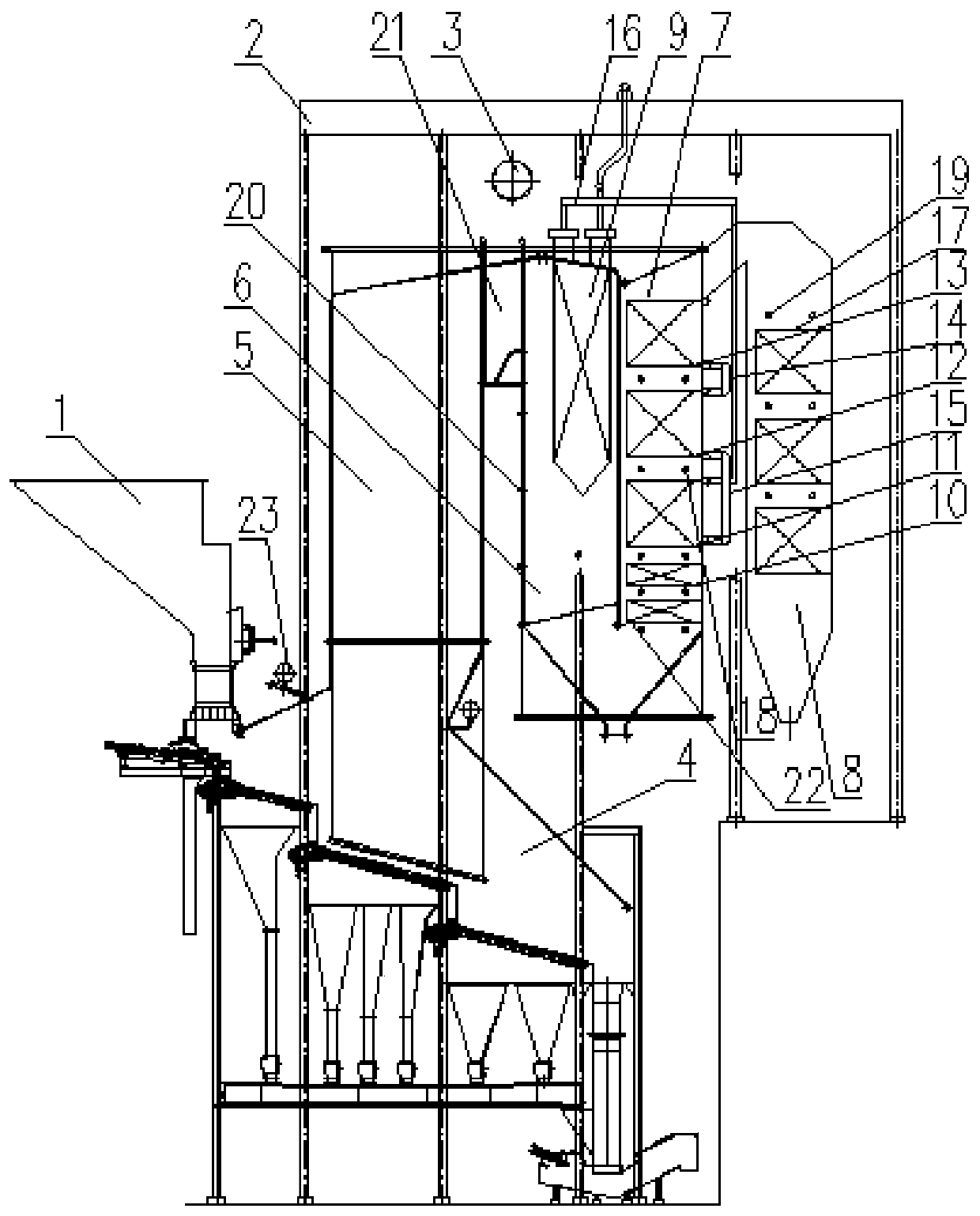 High-temperature high-pressure waste incineration boiler