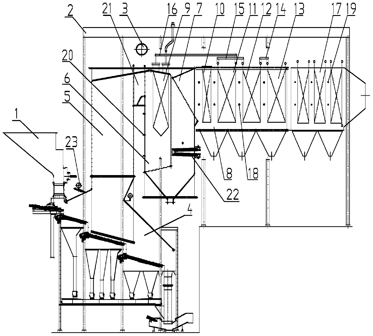 High-temperature high-pressure waste incineration boiler