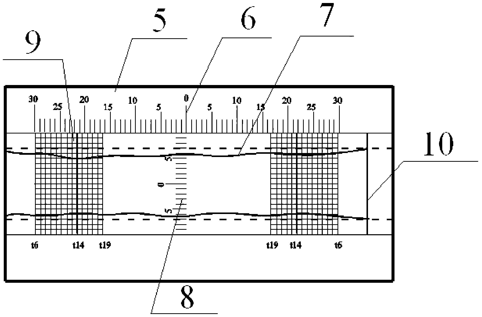 Measuring scale for drop weight tear tests and method for measuring fracture surfaces of drop weight tear test samples