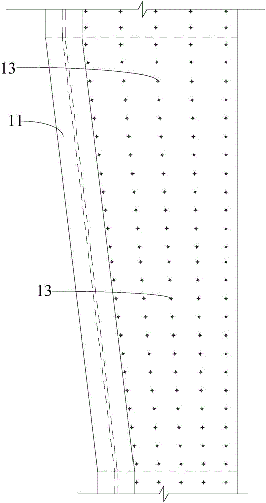 Oblique-section board wall rebar divergent layout system and construction method thereof