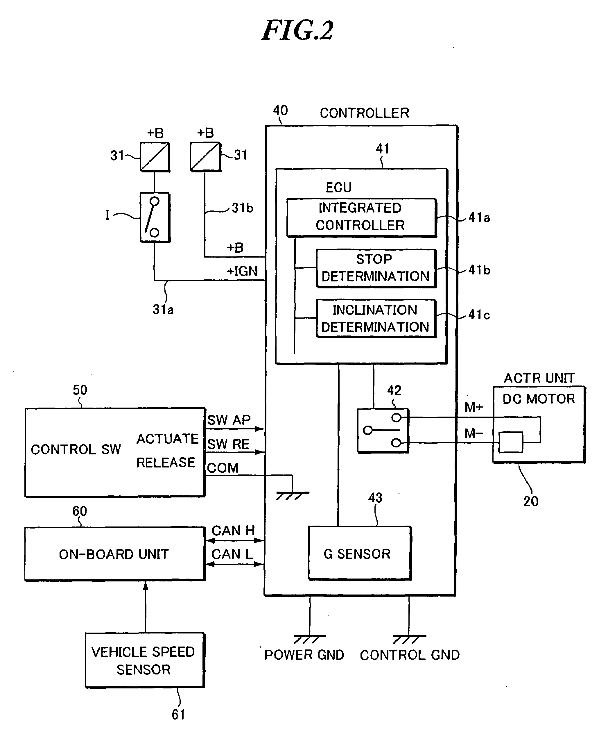 Stop determination apparatus, inclination determination apparatus, and electric parking brake controller