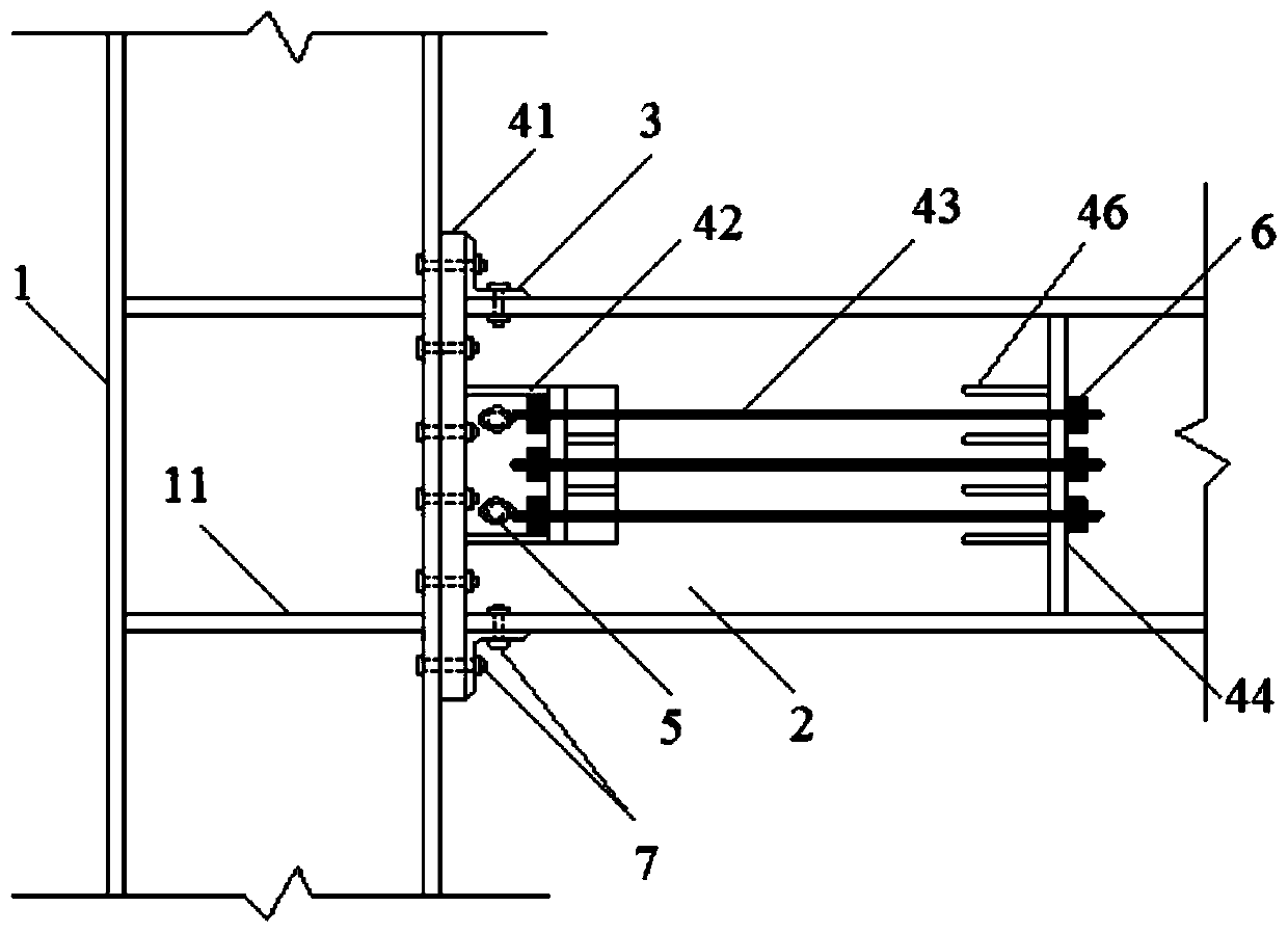 A unilateral prestressed fully assembled self-resetting steel frame joint