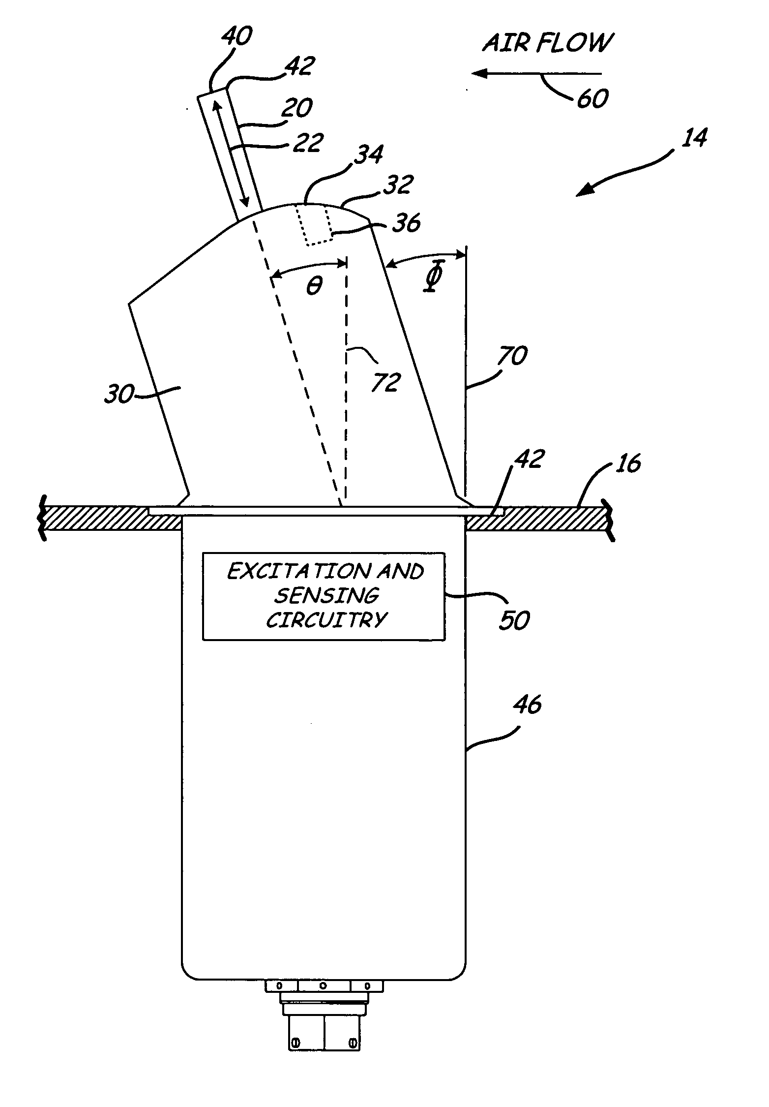 Ice detector for improved ice detection at near freezing condition