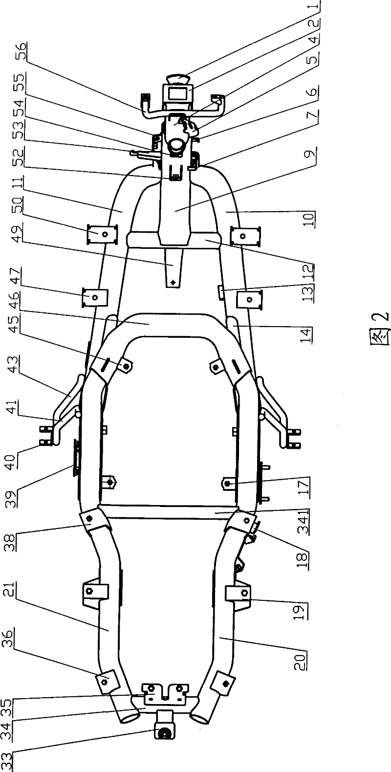 Cycle frame structure of pedal motorcycle