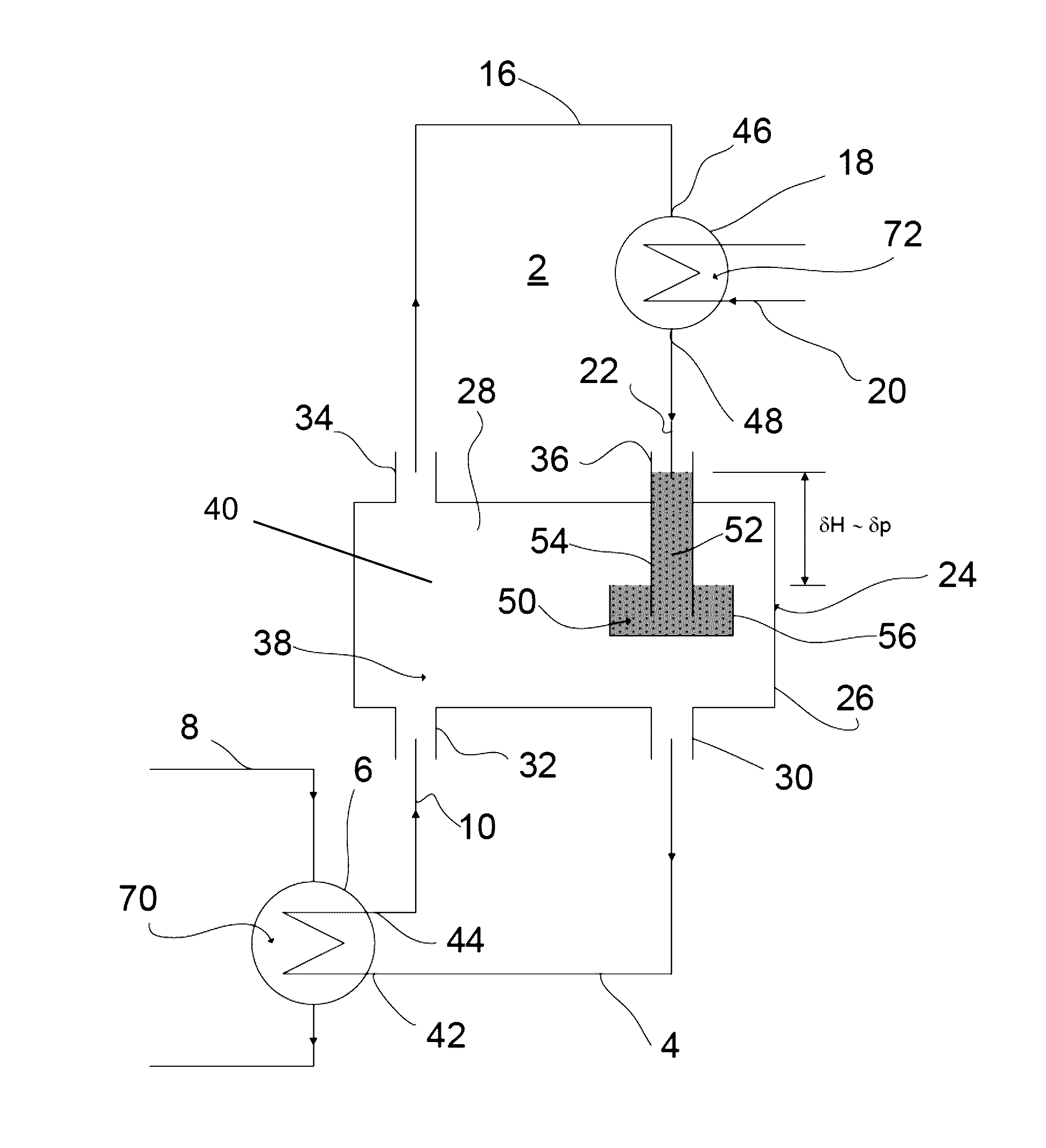 Passive two-phase cooling circuit