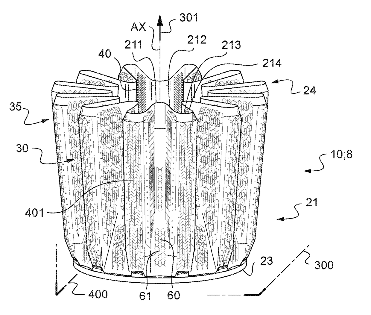 Gas ejection duct with acoustic treatment, an aircraft, and a method of fabricating such a duct