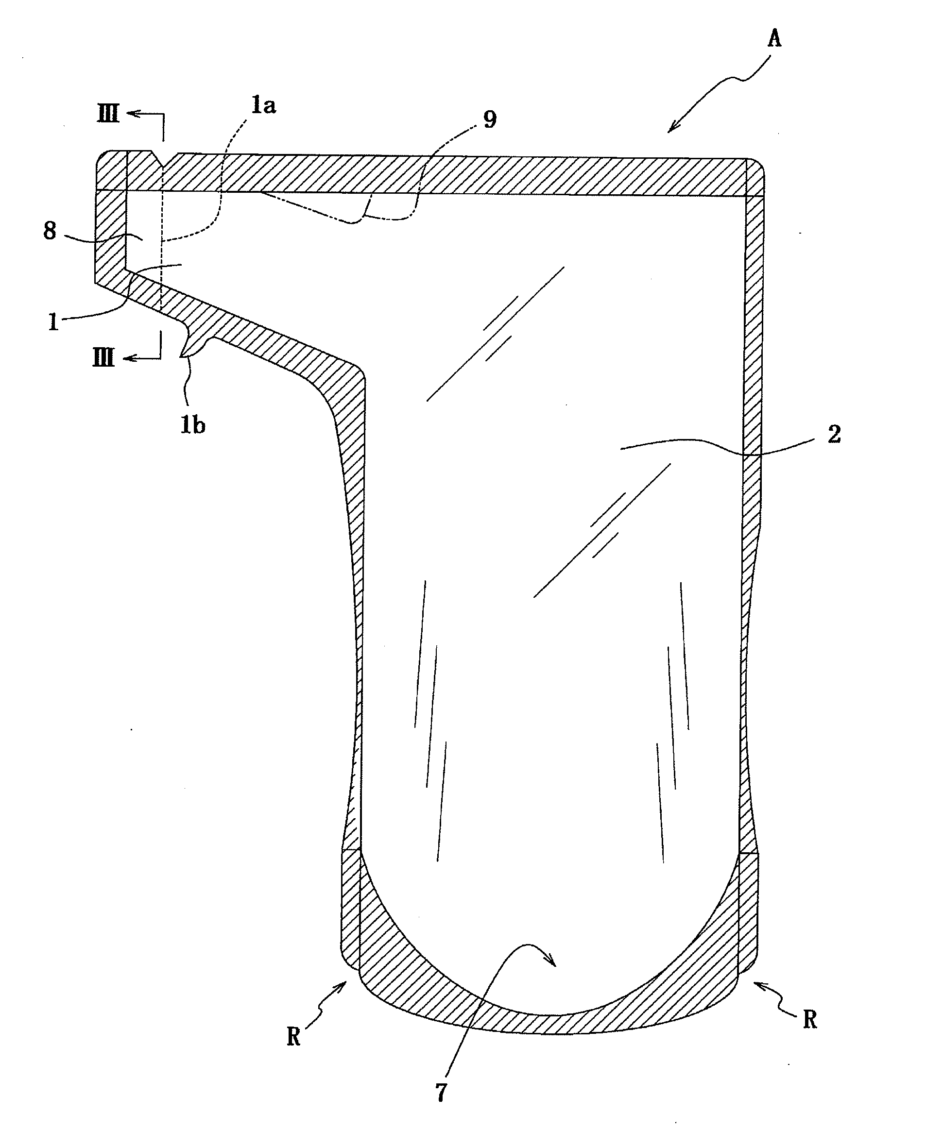 Self-standing liquid package bag with a flat film valve