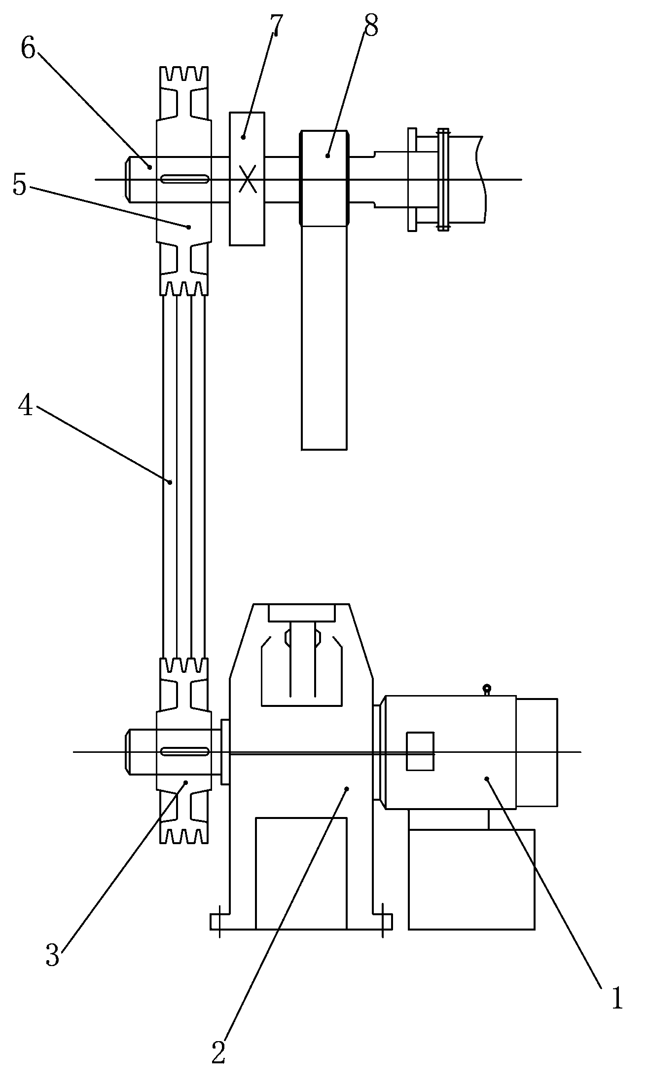 Drive device for fan-shaped paddle type drying machine