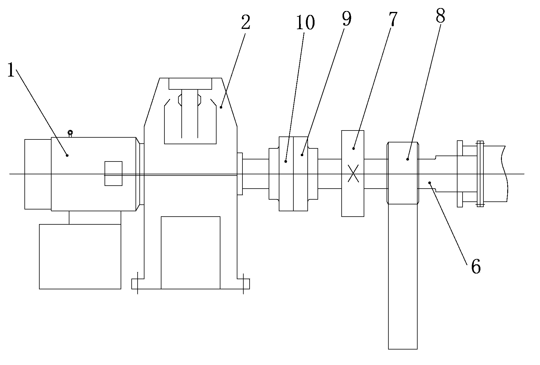 Drive device for fan-shaped paddle type drying machine