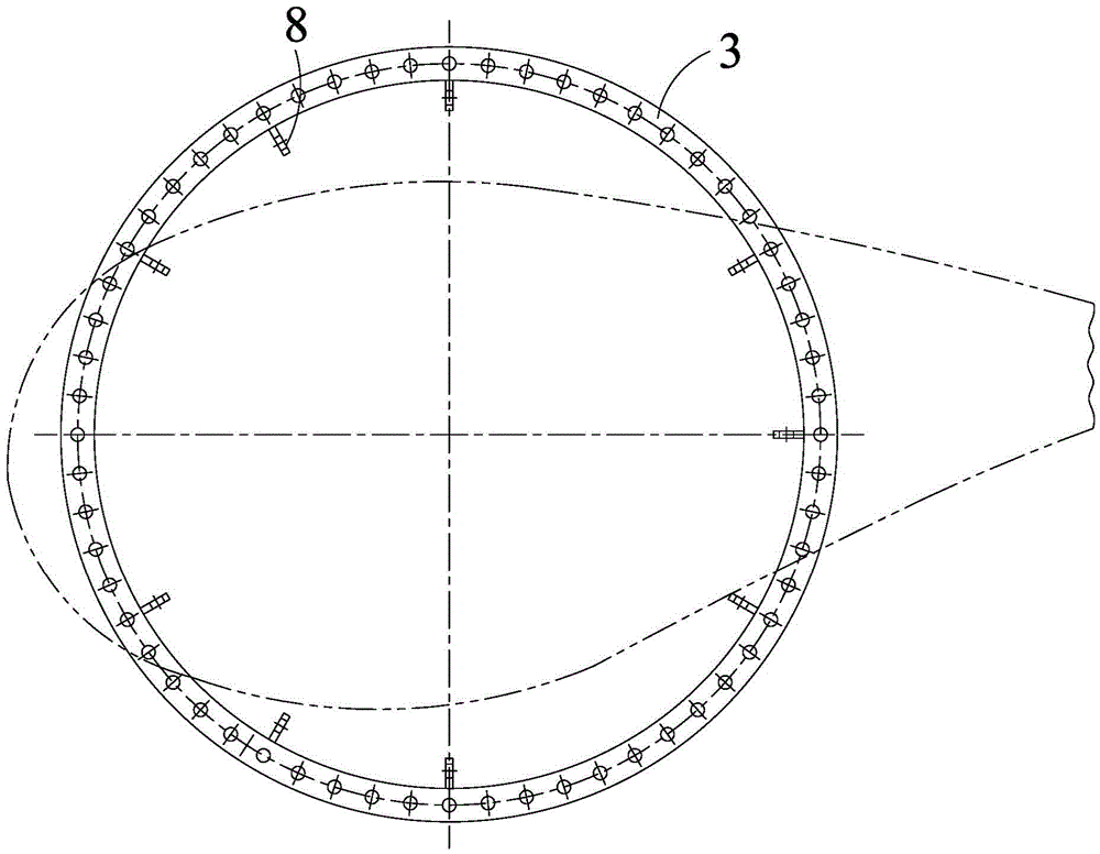 Large wind power generation unit and blade installation structure thereof