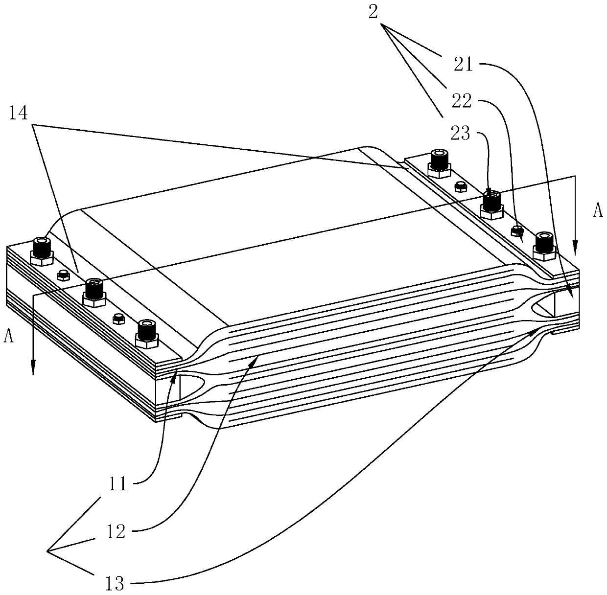 High-capacity lithium battery with high-energy-density multi-pole column structure