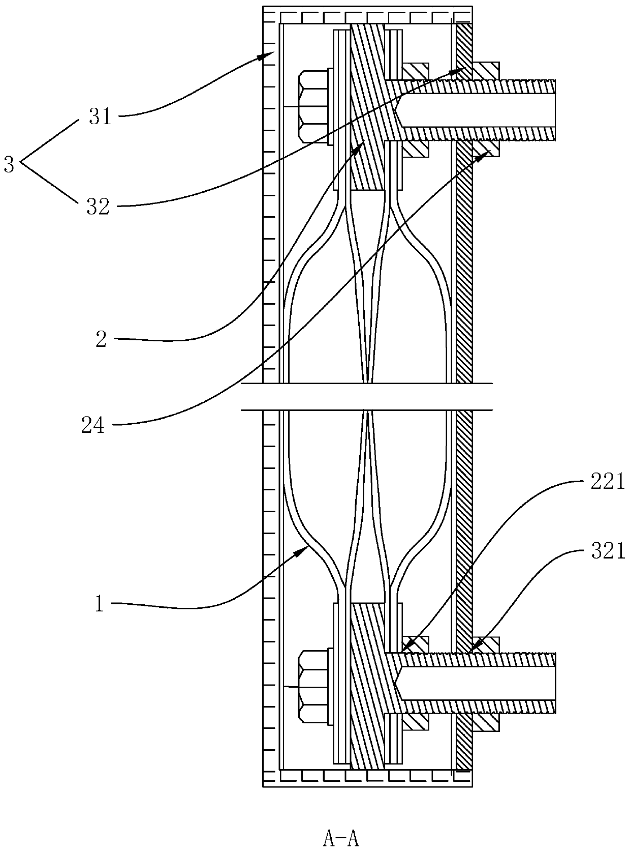 High-capacity lithium battery with high-energy-density multi-pole column structure