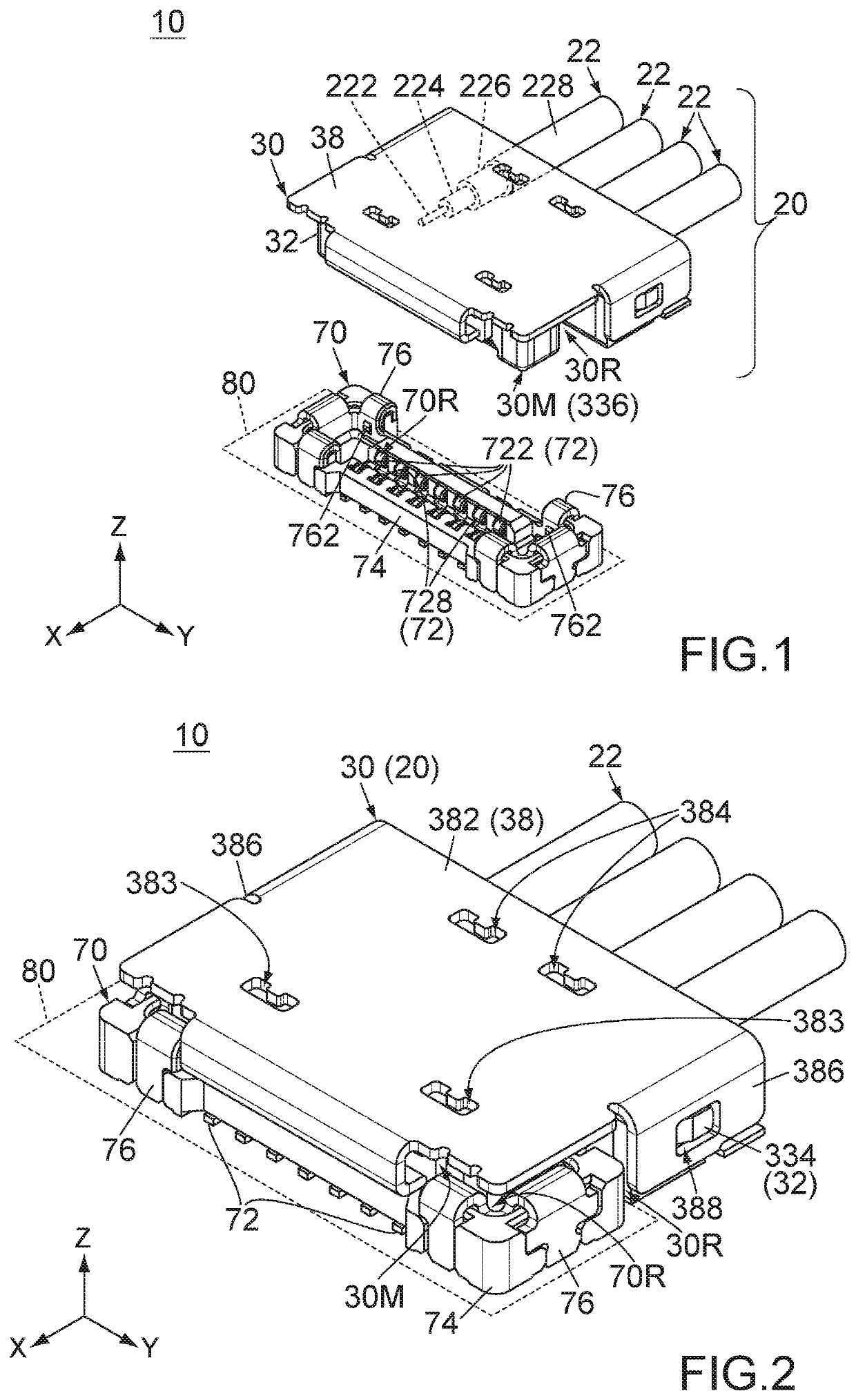 Connector, harness and connector assembly