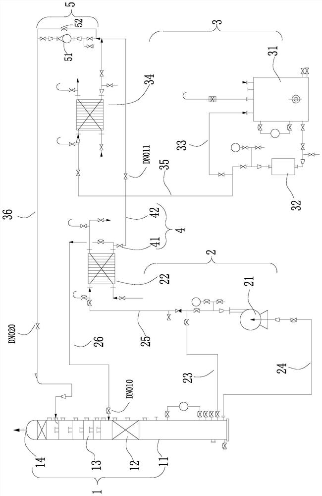 Device and method for drying chlorine gas through bubble cap drying tower