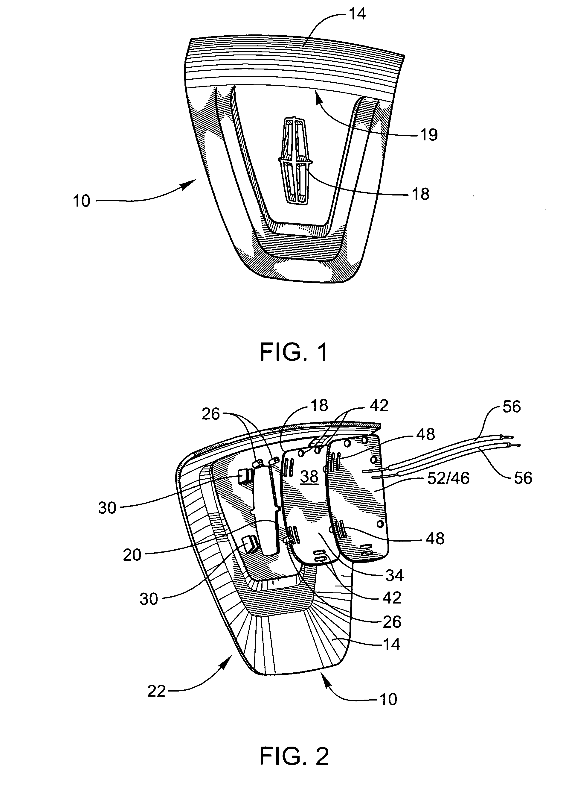 Method for illuminating colors in a backlit driver airbag emblem