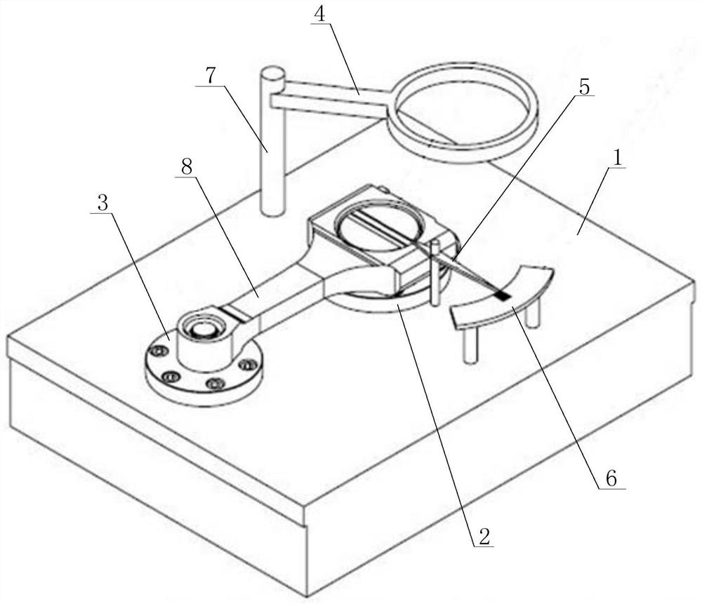 Detection tool for detecting cracking position of connecting rod