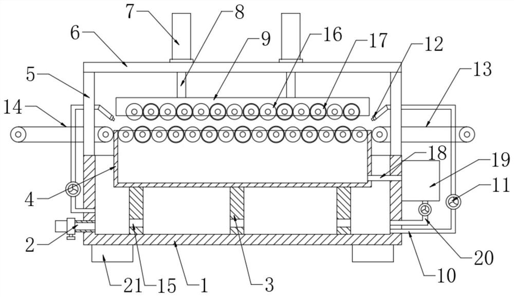 Pre-cleaning device for glass powder on surface of substrate glass