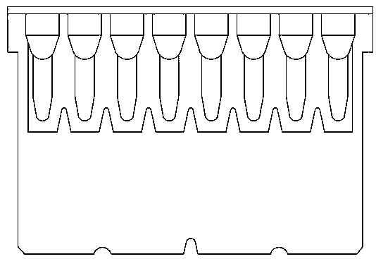 Detection card for forward and reverse ABO blood typing and RhD blood typing