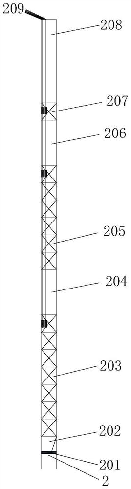 Deep-hole groove-broaching top-breaking gangue-returning-free charging structure and operation method thereof