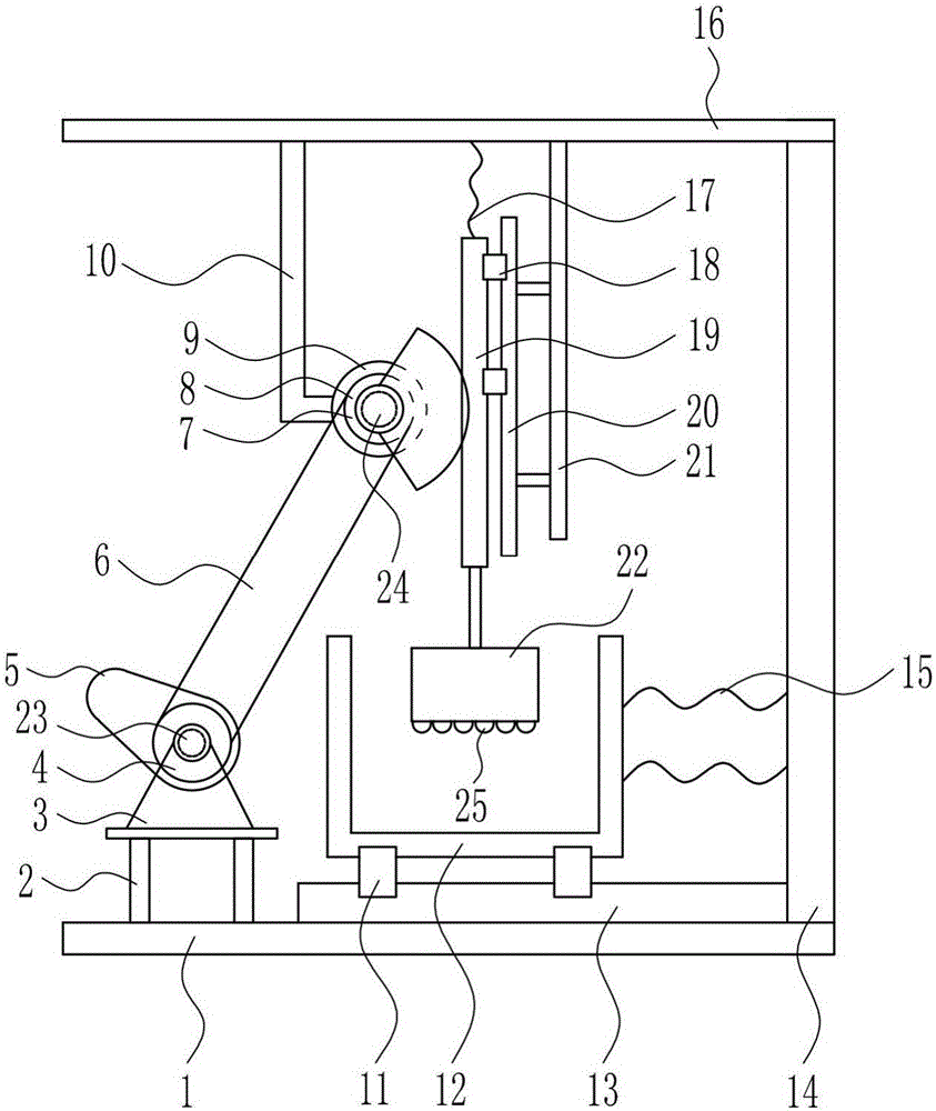 Fast mashing device for medical herbs of traditional Chinese medicine department