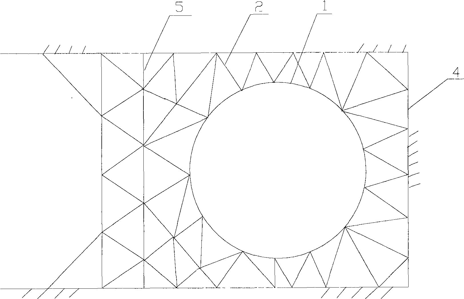 Circular inner support for deep foundation pit in unenclosed condition