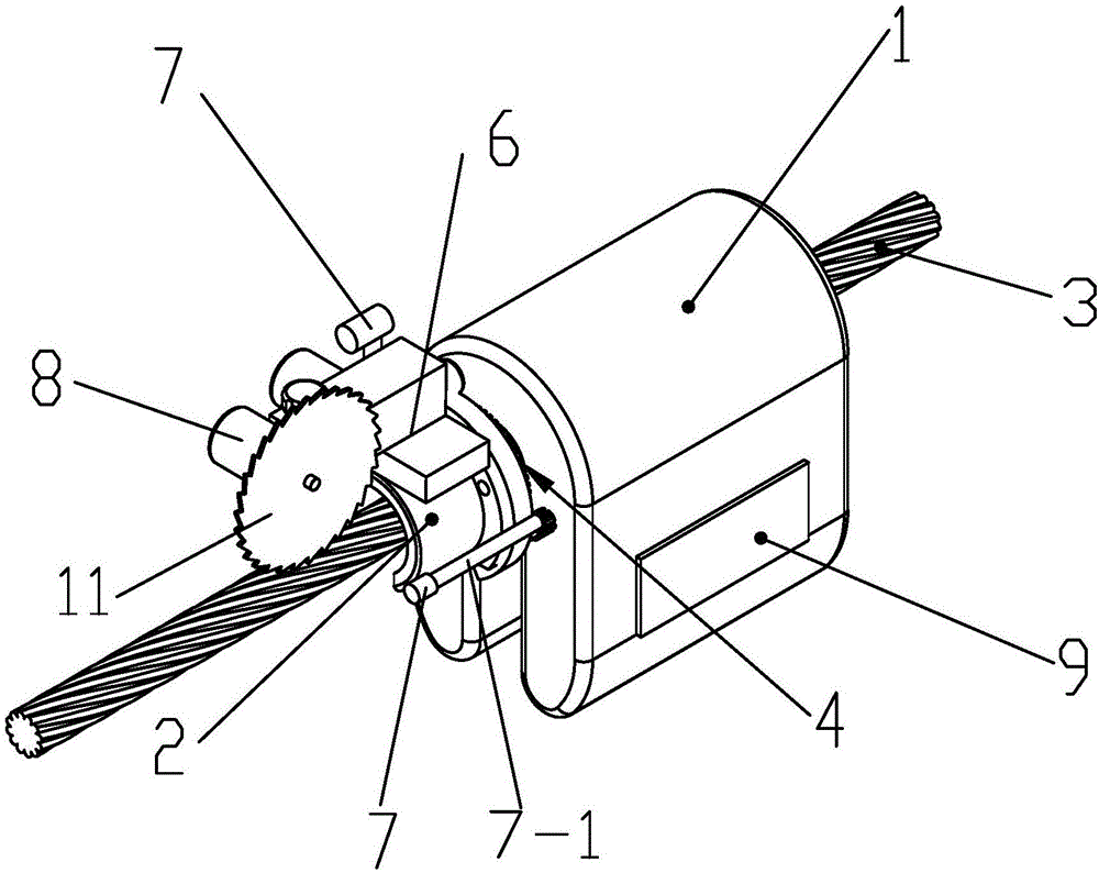 Multidimensional removal device for fittings of overhead transmission line