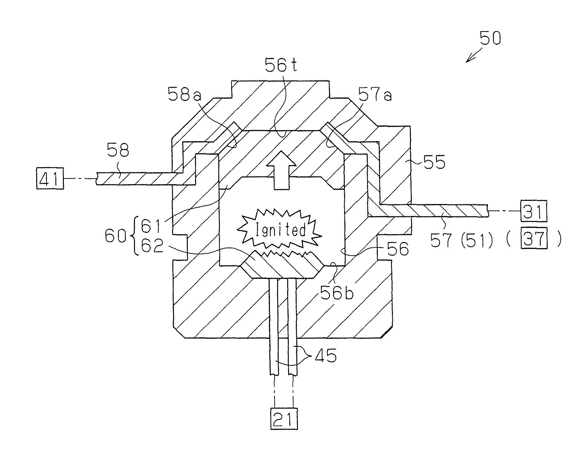 Discharge device for vehicle