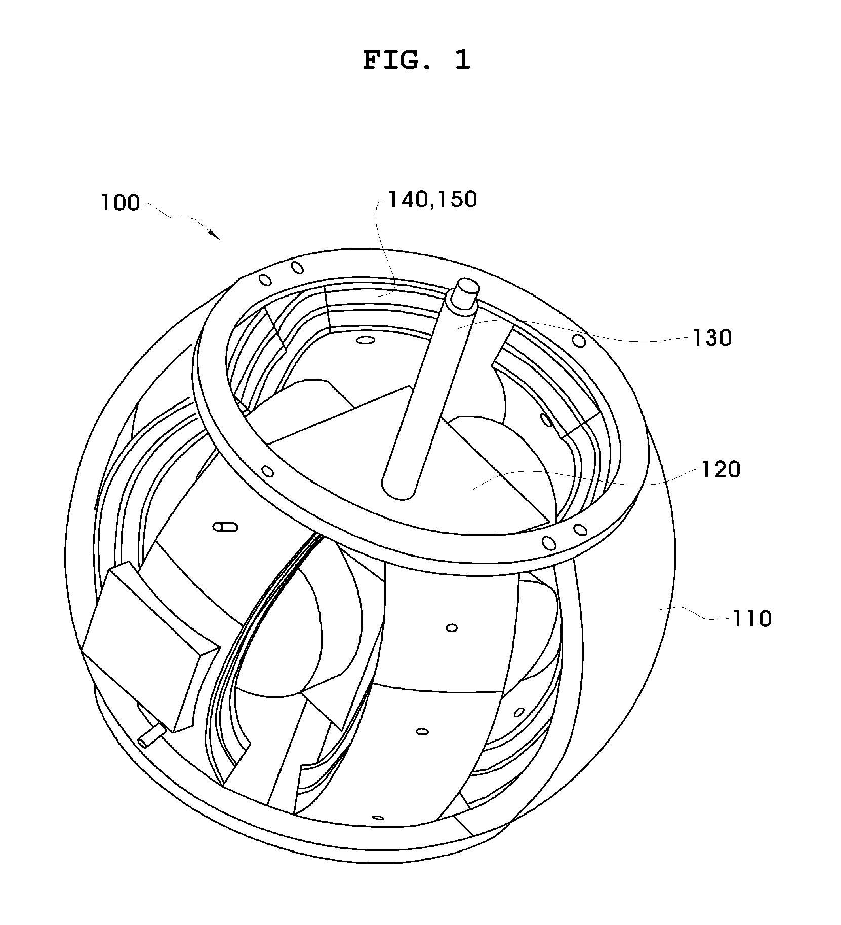 Spherical motor rotating in multiple degrees of freedom