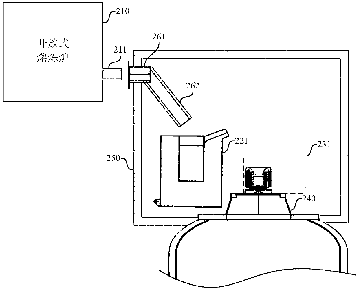 Atomizing powdering device and atomizing powdering method